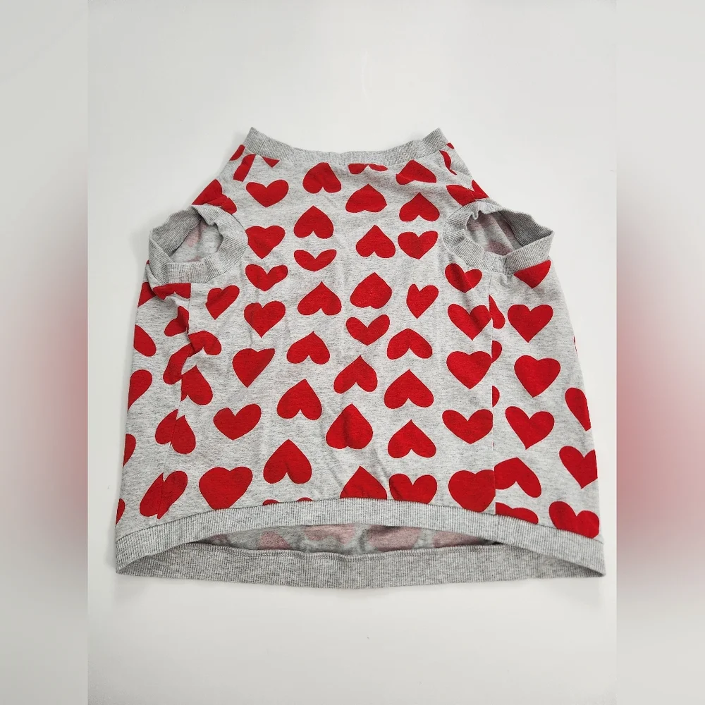 Hearts dog sweater in gray‎ Size XL